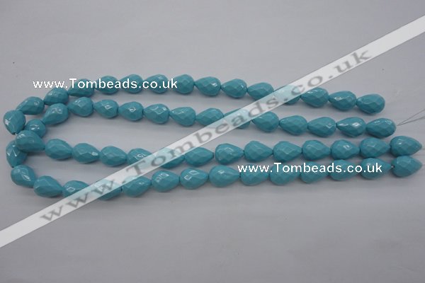 CSB1170 15.5 inches 10*14mm faceted teardrop shell pearl beads