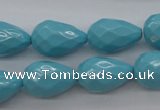 CSB1171 15.5 inches 12*18mm faceted teardrop shell pearl beads