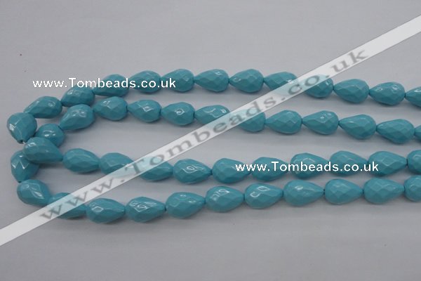 CSB1171 15.5 inches 12*18mm faceted teardrop shell pearl beads