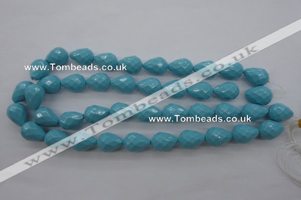 CSB1172 15.5 inches 15*20mm faceted teardrop shell pearl beads