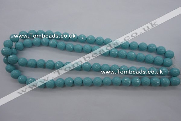 CSB1175 15.5 inches 10mm faceted round shell pearl beads