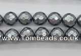 CSB1201 15.5 inches 10mm faceted round shell pearl beads