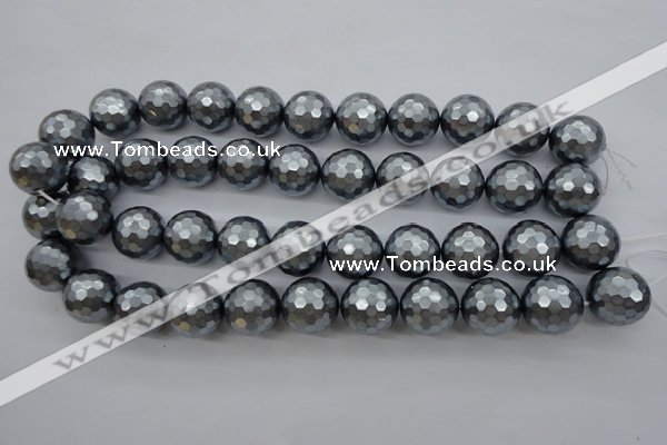 CSB1205 15.5 inches 18mm faceted round shell pearl beads