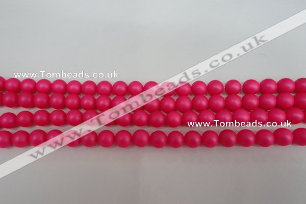 CSB1300 15.5 inches 4mm matte round shell pearl beads wholesale