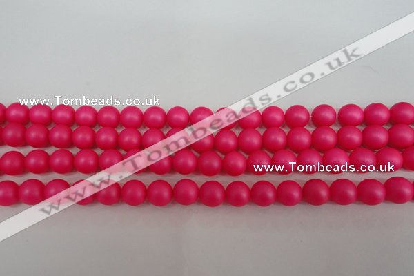 CSB1301 15.5 inches 6mm matte round shell pearl beads wholesale