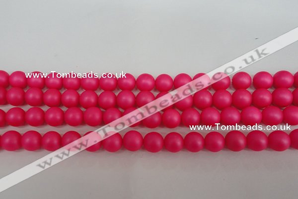 CSB1302 15.5 inches 8mm matte round shell pearl beads wholesale