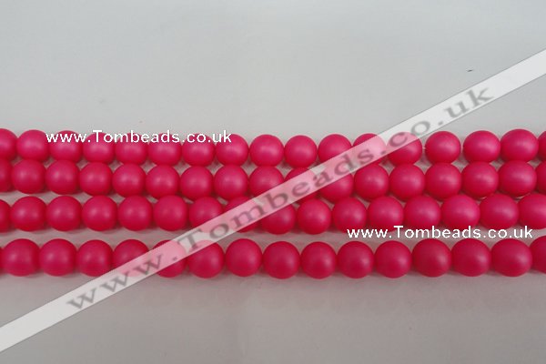 CSB1302 15.5 inches 8mm matte round shell pearl beads wholesale