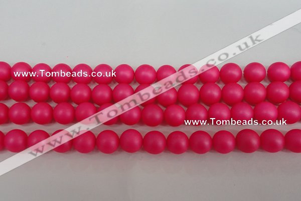 CSB1303 15.5 inches 10mm matte round shell pearl beads wholesale