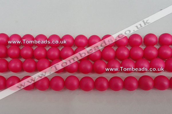 CSB1304 15.5 inches 12mm matte round shell pearl beads wholesale