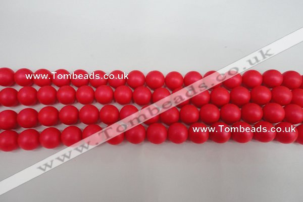 CSB1305 15.5 inches 4mm matte round shell pearl beads wholesale