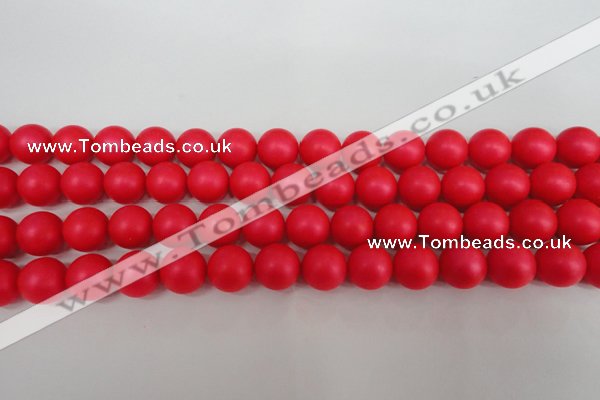 CSB1306 15.5 inches 6mm matte round shell pearl beads wholesale