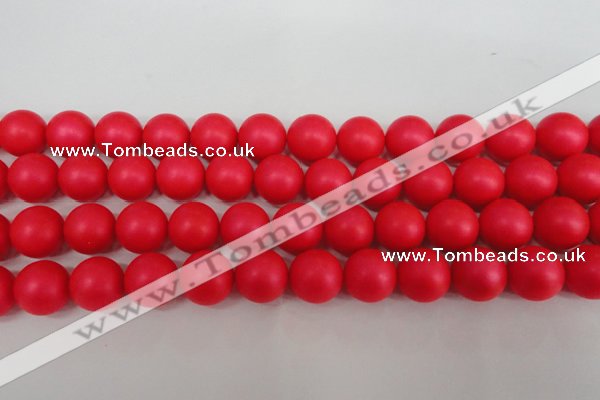 CSB1308 15.5 inches 10mm matte round shell pearl beads wholesale