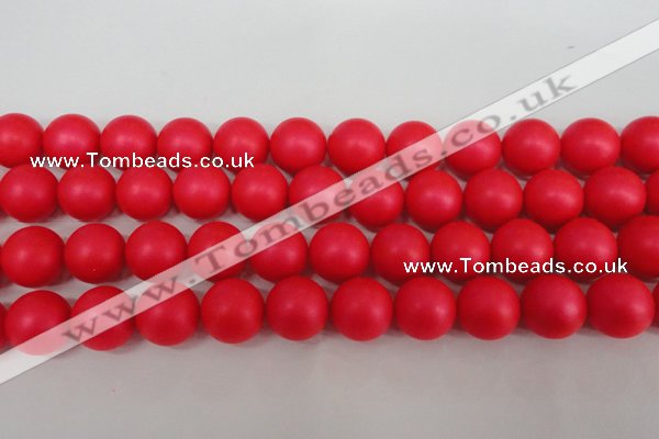 CSB1309 15.5 inches 12mm matte round shell pearl beads wholesale