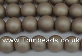 CSB1320 15.5 inches 4mm matte round shell pearl beads wholesale