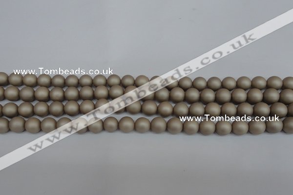 CSB1320 15.5 inches 4mm matte round shell pearl beads wholesale