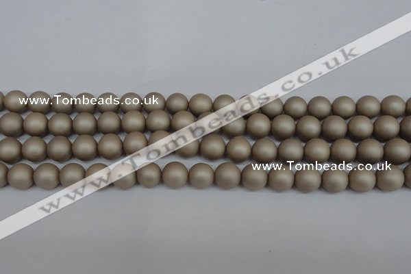 CSB1321 15.5 inches 6mm matte round shell pearl beads wholesale