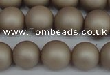 CSB1322 15.5 inches 8mm matte round shell pearl beads wholesale