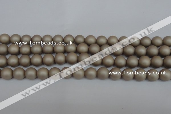 CSB1322 15.5 inches 8mm matte round shell pearl beads wholesale