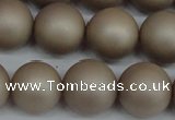 CSB1323 15.5 inches 10mm matte round shell pearl beads wholesale