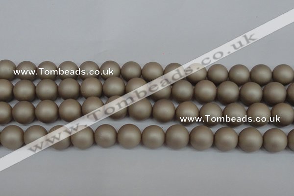 CSB1323 15.5 inches 10mm matte round shell pearl beads wholesale