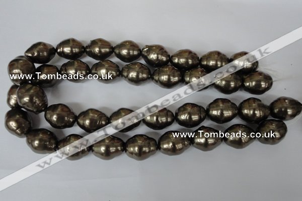 CSB133 15.5 inches 18*22mm nuggets shell pearl beads wholesale