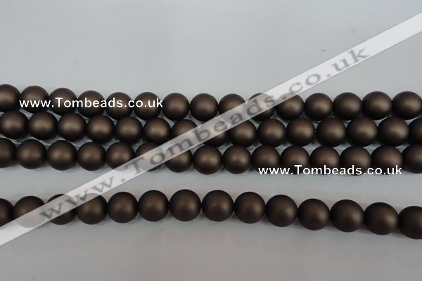 CSB1332 15.5 inches 8mm matte round shell pearl beads wholesale