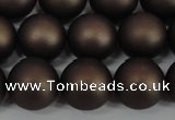 CSB1333 15.5 inches 10mm matte round shell pearl beads wholesale