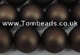 CSB1334 15.5 inches 12mm matte round shell pearl beads wholesale