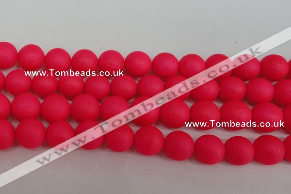 CSB1349 15.5 inches 12mm matte round shell pearl beads wholesale