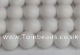 CSB1352 15.5 inches 8mm matte round shell pearl beads wholesale