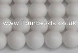 CSB1353 15.5 inches 10mm matte round shell pearl beads wholesale