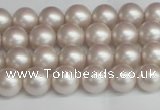 CSB1355 15.5 inches 4mm matte round shell pearl beads wholesale