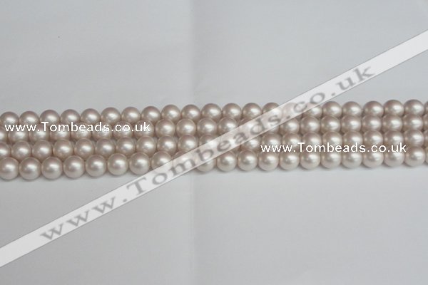 CSB1356 15.5 inches 6mm matte round shell pearl beads wholesale