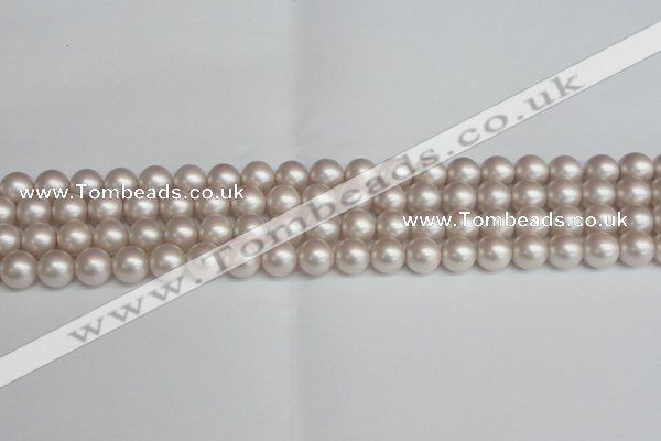 CSB1357 15.5 inches 8mm matte round shell pearl beads wholesale