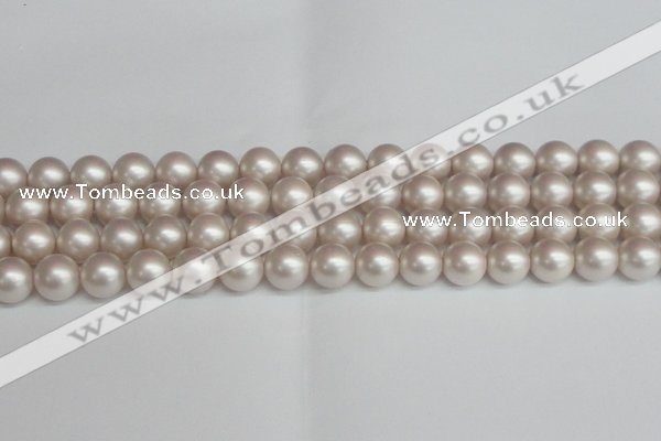 CSB1359 15.5 inches 12mm matte round shell pearl beads wholesale