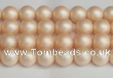 CSB1360 15.5 inches 4mm matte round shell pearl beads wholesale