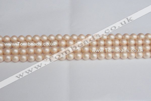 CSB1362 15.5 inches 8mm matte round shell pearl beads wholesale