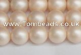 CSB1363 15.5 inches 10mm matte round shell pearl beads wholesale