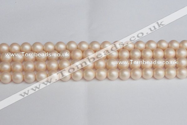 CSB1364 15.5 inches 12mm matte round shell pearl beads wholesale