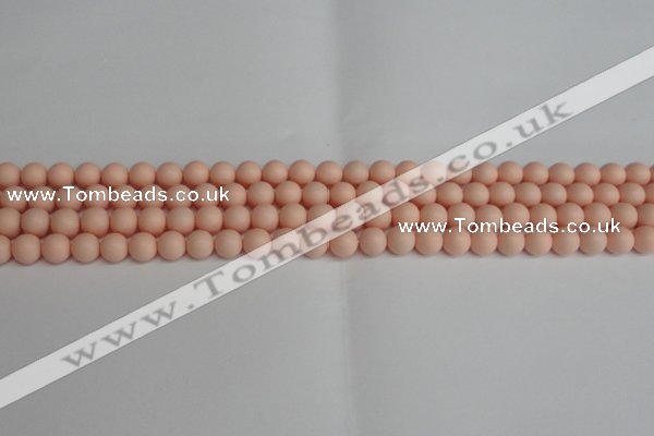 CSB1365 15.5 inches 4mm matte round shell pearl beads wholesale