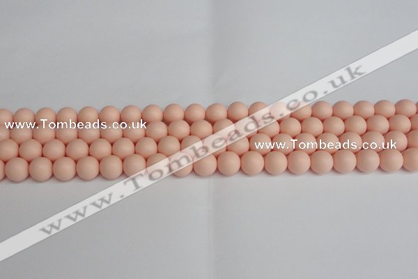 CSB1367 15.5 inches 8mm matte round shell pearl beads wholesale