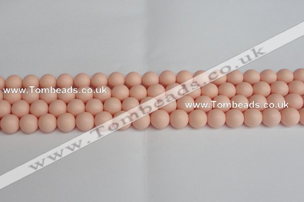 CSB1368 15.5 inches 10mm matte round shell pearl beads wholesale