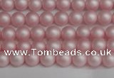 CSB1370 15.5 inches 4mm matte round shell pearl beads wholesale