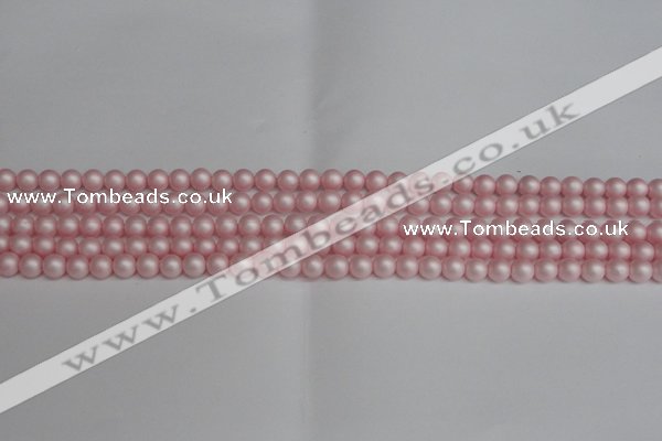 CSB1370 15.5 inches 4mm matte round shell pearl beads wholesale