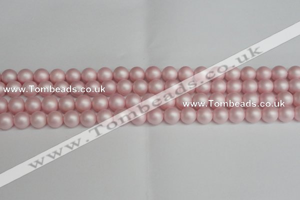 CSB1373 15.5 inches 10mm matte round shell pearl beads wholesale