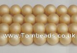 CSB1375 15.5 inches 4mm matte round shell pearl beads wholesale