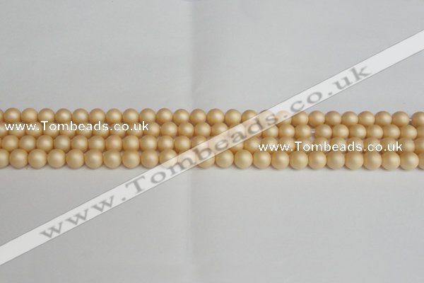 CSB1375 15.5 inches 4mm matte round shell pearl beads wholesale