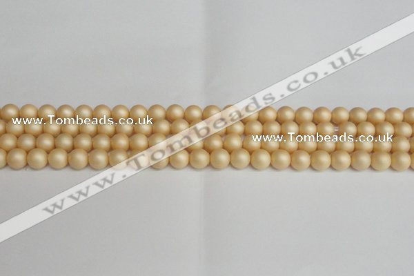 CSB1376 15.5 inches 6mm matte round shell pearl beads wholesale