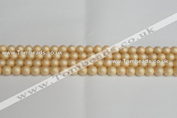 CSB1377 15.5 inches 8mm matte round shell pearl beads wholesale