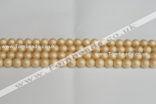 CSB1378 15.5 inches 10mm matte round shell pearl beads wholesale